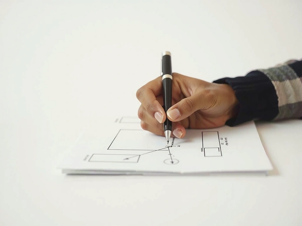 Diseñador elaborando un boceto estratégico